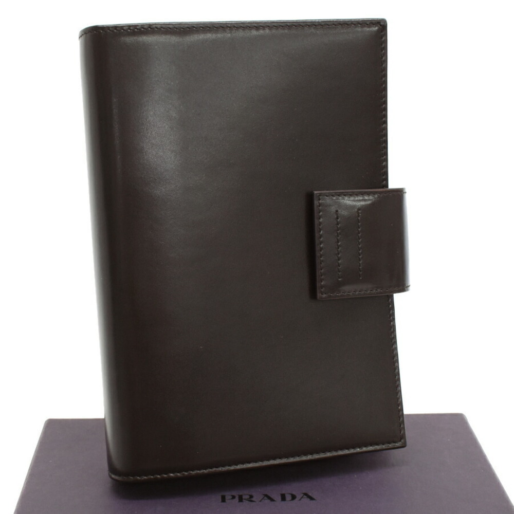 Prada Case Brown Book Leather